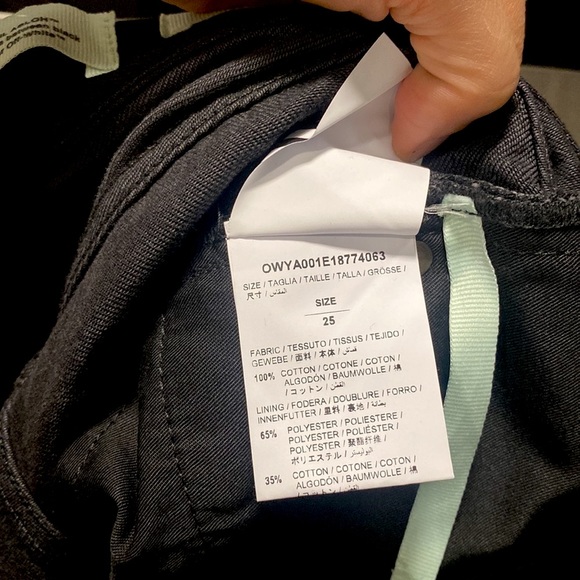🔥NEW🔥STUNNING!!! OFF-WHITE Denim Label “WOMAN” Black Denim with Embroidered - Picture 5 of 14